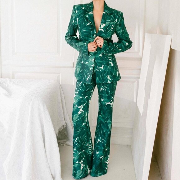 Leaf Printed Suit Set - Picture 1 of 5